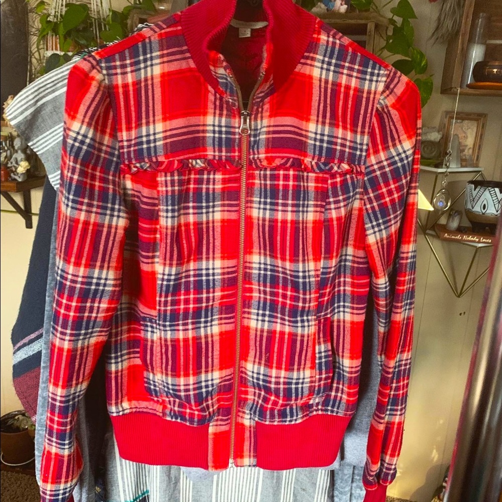 Rubbish Plaid Zipup Jacket